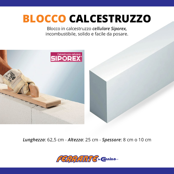 Blocco in #calcestruzzo cellulare #Siporex👉 DISPONIBILE presso il nostro punto vendita!