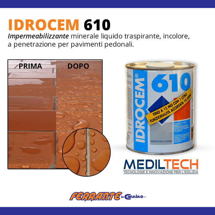 🟧Impermeabilizzante IDROCEM 610 Medialtech disponibile presso il nostro punto vendita.⠀